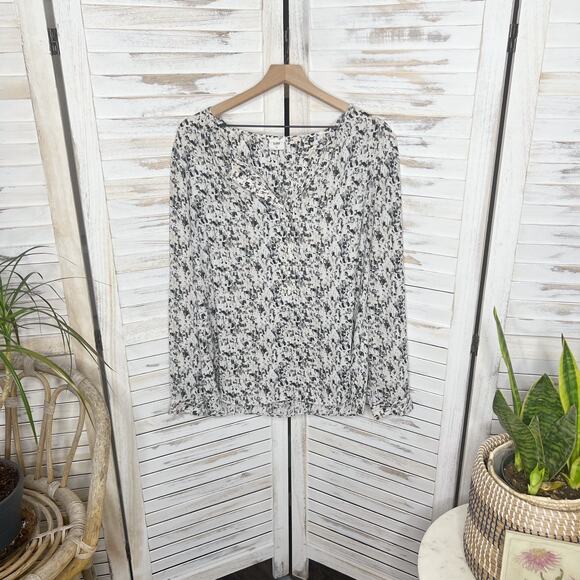 CABI STYLE 3094 Women's L Shatter Long Sleeve Blouse Popover Top Neutral Career - Picture 3 of 13